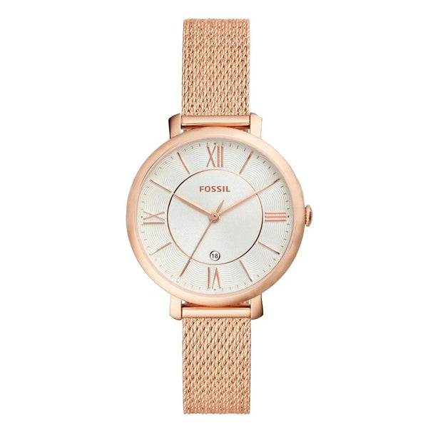 reloj fossil oro rosa dama en pulso malla acero inoxidable