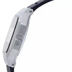 reloj digital F-91WM-7ADF con pulso en resina caja color plateado