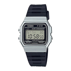 reloj digital F-91WM-7ADF con pulso en resina caja color plateado