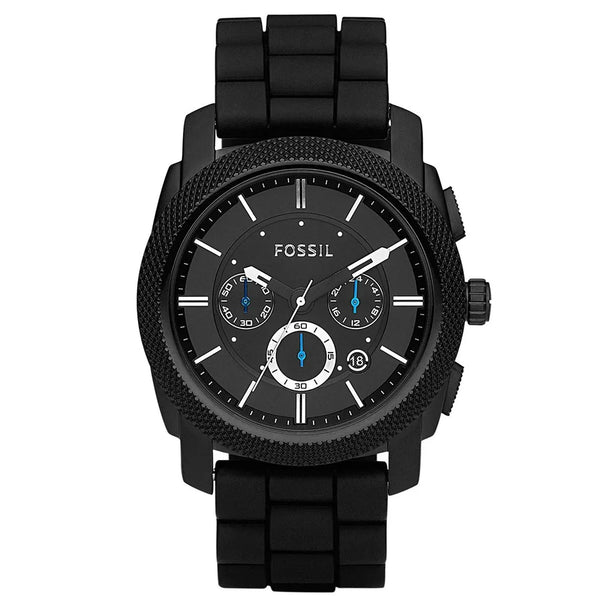 reloj Fossil Caballero Pulso Sicona negro caja en acero negro pavonado calendario cronografos funcionales 