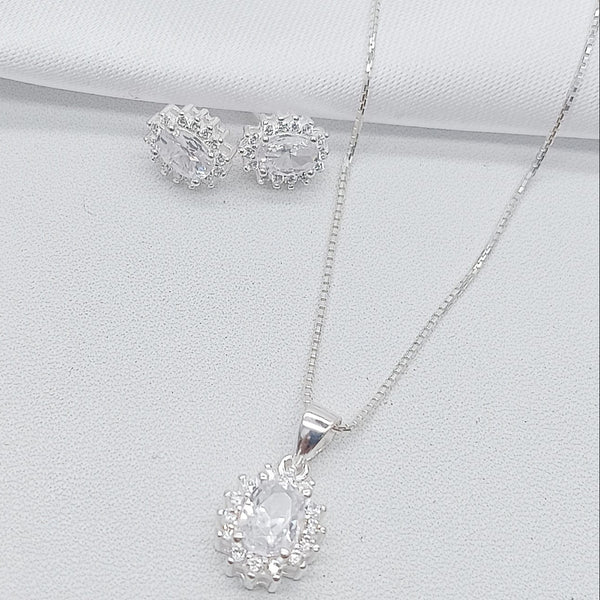 Set femenino de plata 925 con cadena, dije y topos diseño exclusivo en Colombia

Joyería de plata para mujer plata fina para dama Conjunto de joyas 