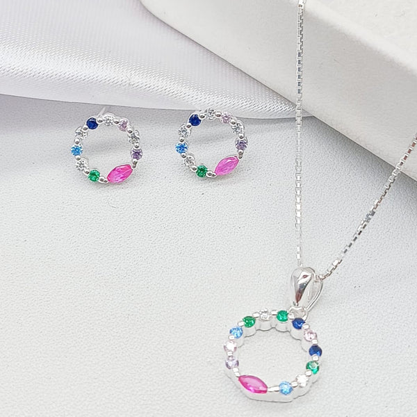 Set femenino de plata 925 con cadena, dije y topos diseño exclusivo en Colombia

Joyería de plata para mujer plata fina para dama Conjunto de joyas 