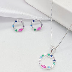 Set femenino de plata 925 con cadena, dije y topos diseño exclusivo en Colombia

Joyería de plata para mujer plata fina para dama Conjunto de joyas 