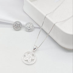 Set femenino de plata 925 con cadena, dije y topos diseño exclusivo en Colombia

Joyería de plata para mujer plata fina para dama Conjunto de joyas 