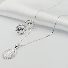 Set femenino de plata 925 con cadena, dije y topos diseño exclusivo en Colombia

Joyería de plata para mujer plata fina para dama Conjunto de joyas 