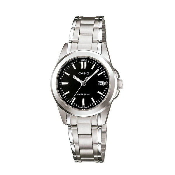 reloj de dama con calendario pulso en acero, resistente al agua 