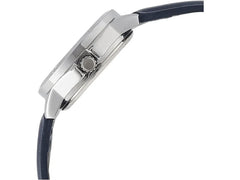 reloj pulso en cuero azul caja en alloy con calendario