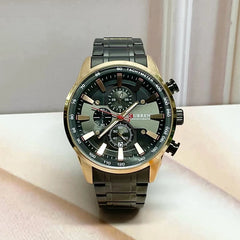 Reloj Curren M-8351-1 Pulso Acero Pavonado Negro Dorado