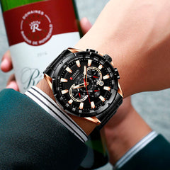 Reloj Curren M-8363-4 Pulso Acero Pavonado Negro Fondo Negro