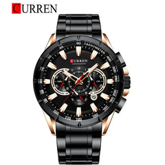 Reloj Curren M-8363-4 Pulso Acero Pavonado Negro Fondo Negro