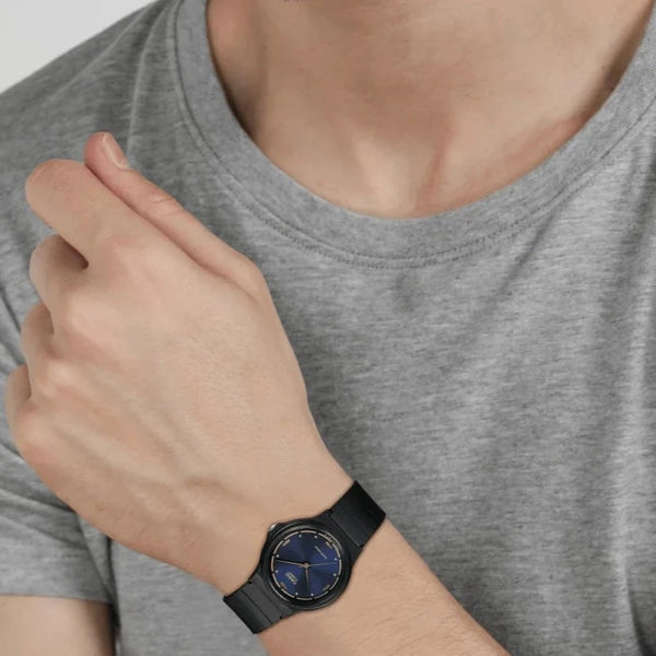 asi te luce reloj casio Unisex MQ-76-2ALDF resina negro esfera azul matralizado 