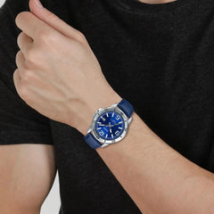 Reloj casio pulso azul en cuero