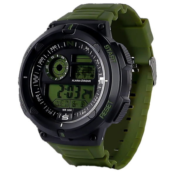 Reloj Digital Deportivo Verde Militar