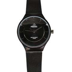 Reloj Pegaso Dama P6483BK-010101A Pulso Malla Negro Fondo Negro