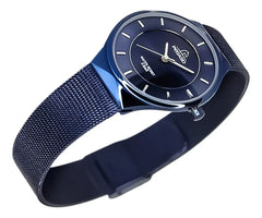 Reloj Dama Clasico Azul Malla Analogo