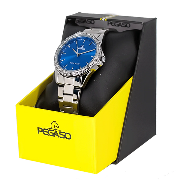 Reloj Pegaso Dama Analogo P6539S-071301A Acero Fondo Azul