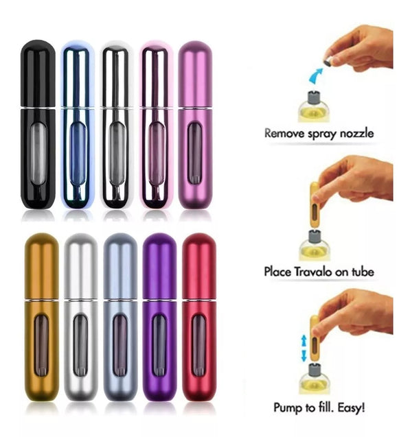 Perfumero portatil color metalizados 10ml