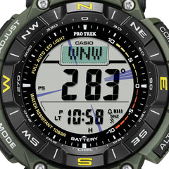 reloj casio PRO TREK  especializado, resistente al agua , golpes con multiples funciones como brujula,luz,carga solar 