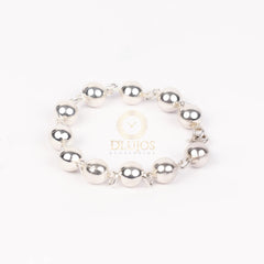 Pulsera de plata Bolas  18.5cm 10mm