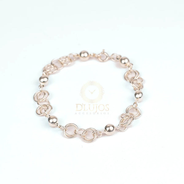 Pulsera de plata Eslabon cruzado  20cm 6mm