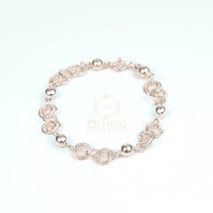 Pulsera de plata Eslabon cruzado  20cm 6mm