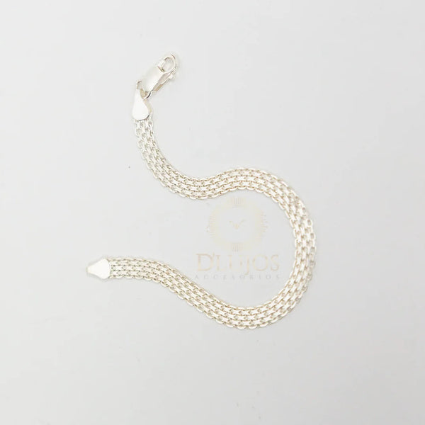 Pulsera de plata Tejido chino 19cm 5mm