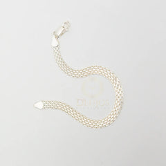 Pulsera de plata Tejido chino 19cm 5mm