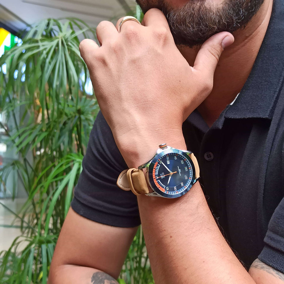 Reloj Yess pulso cuero cafe