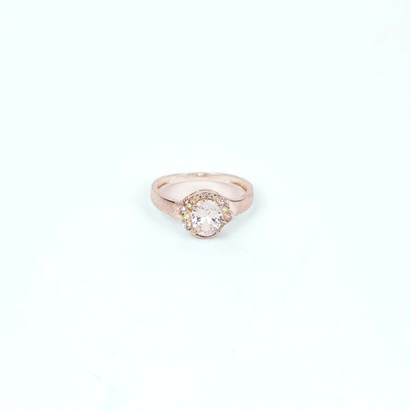 anillo plata 925 compromiso piedra blanca redondo