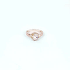 anillo plata 925 compromiso piedra blanca redondo