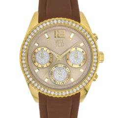Reloj Yess Dama SMT-240617-02 Silicona Pulso Cafe