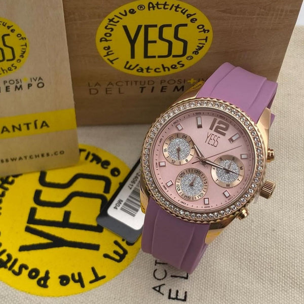 Reloj Yess Dama SMT-240617-04 Silicona Pulso Violeta