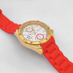 Reloj Yess Dama SMT-240619-01 Silicona Pulso rojo