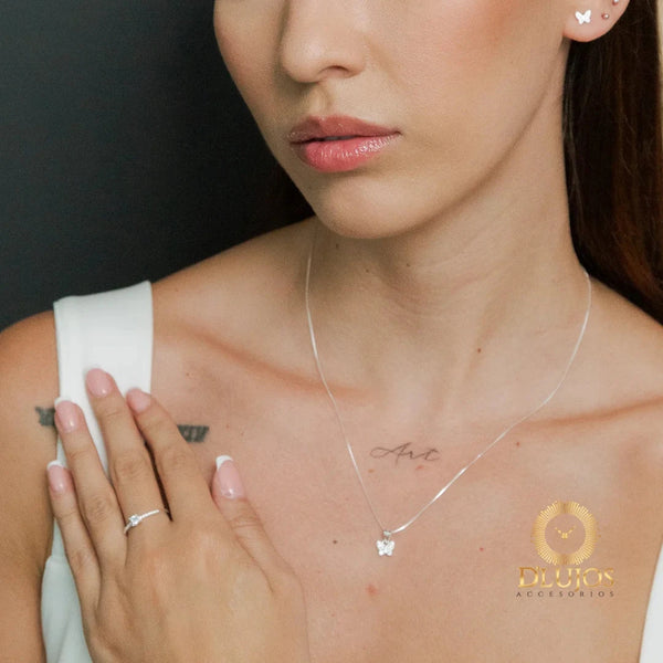 Set Plata 925 Mariposas