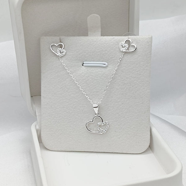 Set plata juego corazón mujer madre