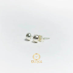 Set topos Plata 925 Media Bola Lisos  5mm
