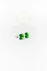 Topos Plata 925 Circón Verde 8mm