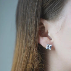 Topos Plata 925 Circon Cuadrado 8mm