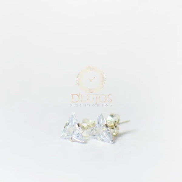 Topos Plata 925 Circon Triangulo 8mm