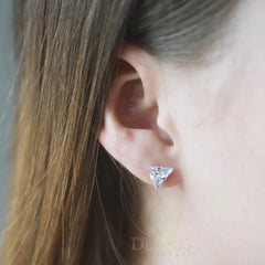 Topos Plata 925 Circon Triangulo 8mm