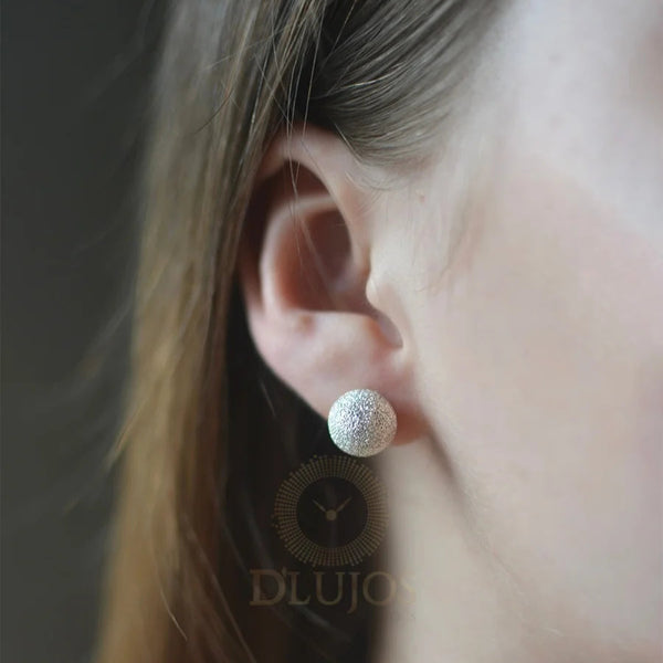 Topos Plata 925 Escarchados 8mm