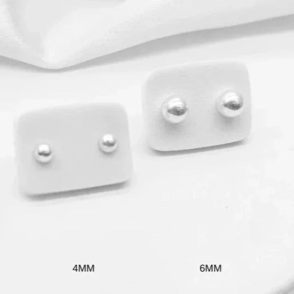 Topos bolas  lisas 6mm plata 925