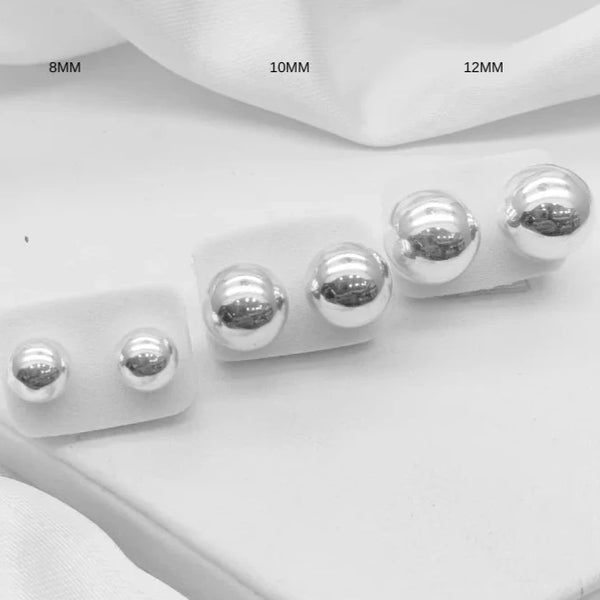 Topos plata liso  bola 8MM 10MM 12MM