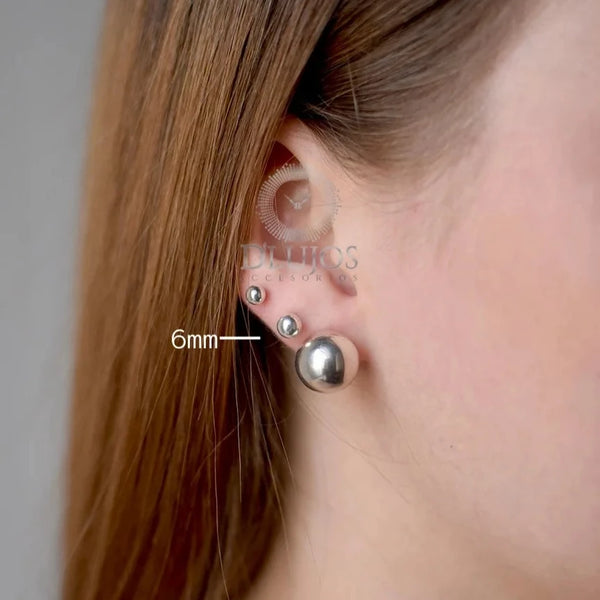 Topos lisos plata 925 bola 6mm