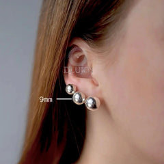 Topos 9mm plata 925 bola lisa