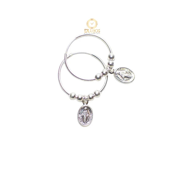 candongas plata virgen milagrosa medianas