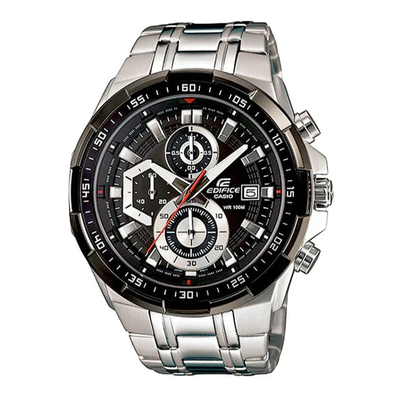 efr-539d-1avudf reloj edifice acero fondo negro y bisel negro tamaño grande