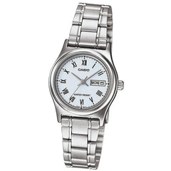 reloj casio dama plateado pulso acero esfera azul cielo 