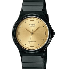 reloj casio unisex mq-76-9aldf resina negro con la esfera dorada 