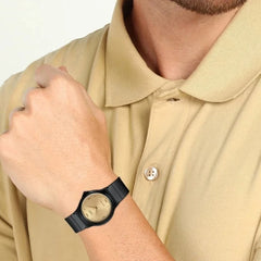 asi te luce reloj casio unisex mq-76-9aldf resina negro con la esfera dorada 